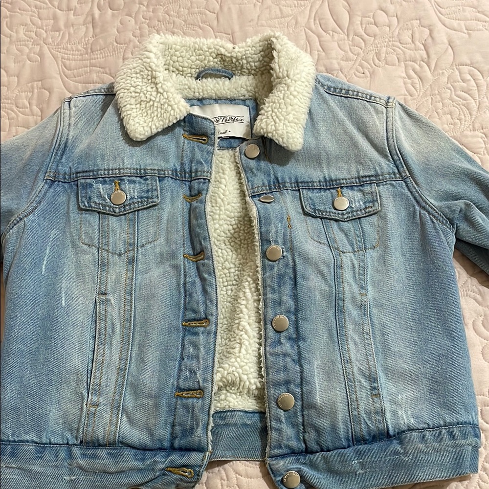Women's Blue Denim Jacket with Sherpa Lining